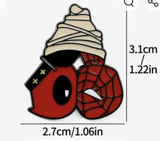 Deadpool And Spider - Man Badge Large Metal Enamel Lapel Pin Badge 2024 Movie 🇬🇧 - SOScollectible