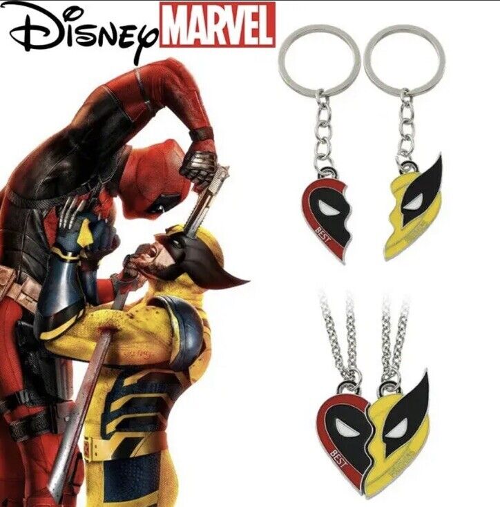 Deadpool Wolverine 2x Necklaces Best Friends Movie Marvel Logan Wade Gift Set - SOScollectible