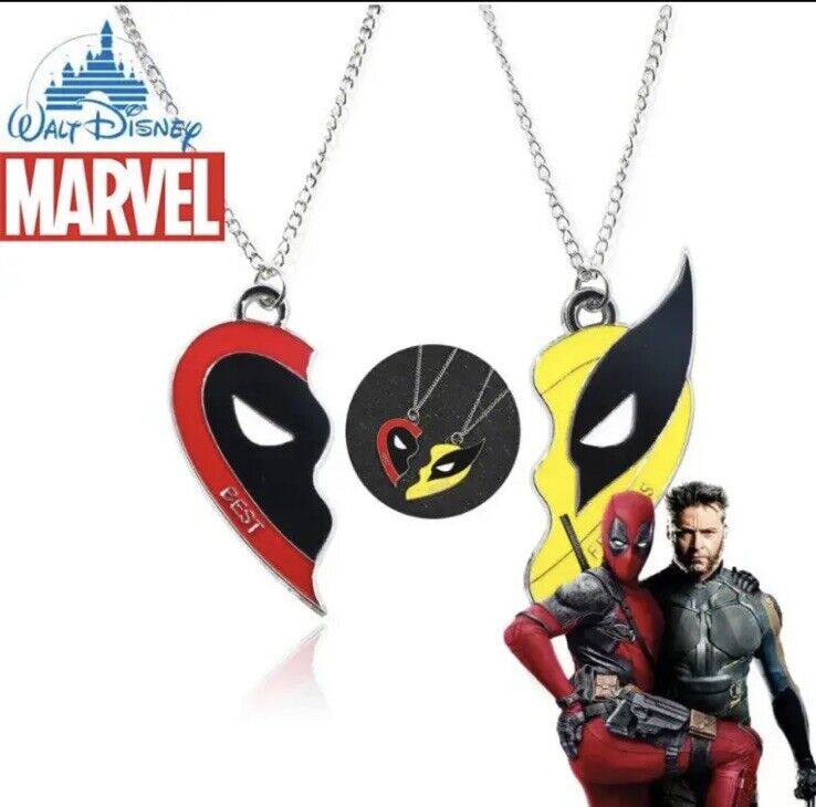 Deadpool Wolverine 2x Necklaces Best Friends Movie Marvel Logan Wade Gift Set - SOScollectible