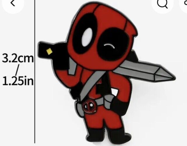 Deadpool Wolverine Badge Large Metal Enamel Lapel Pin Badge Winking Sword 2024 - SOScollectible