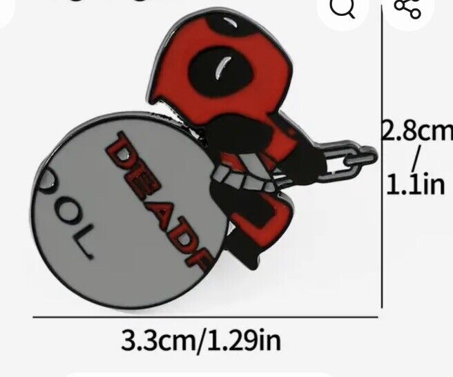 Deadpool Wolverine Badge Large Metal Enamel Lapel Pin Badge Wrecking Ball 2024 - SOScollectible