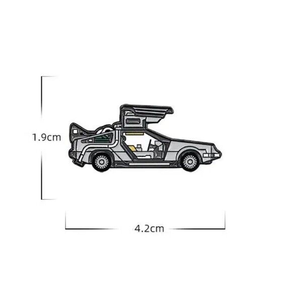 DeLorian pin badge Time machine car Back to the future Metal Enamel Limited - SOScollectible