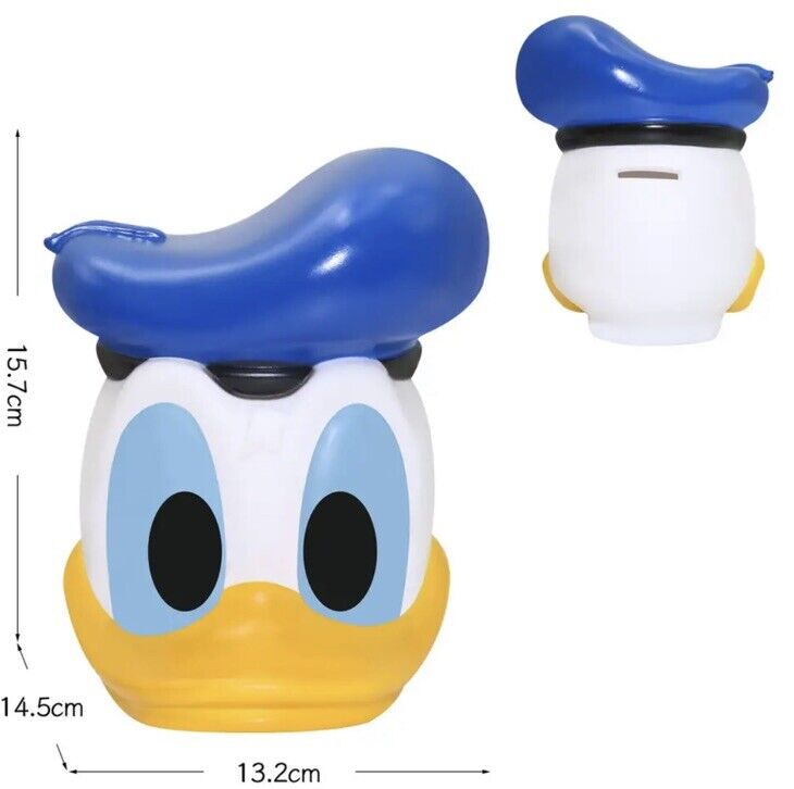 Disney Donald Duck Large Head Money Box Piggy bank Brand New Collect - SOScollectible