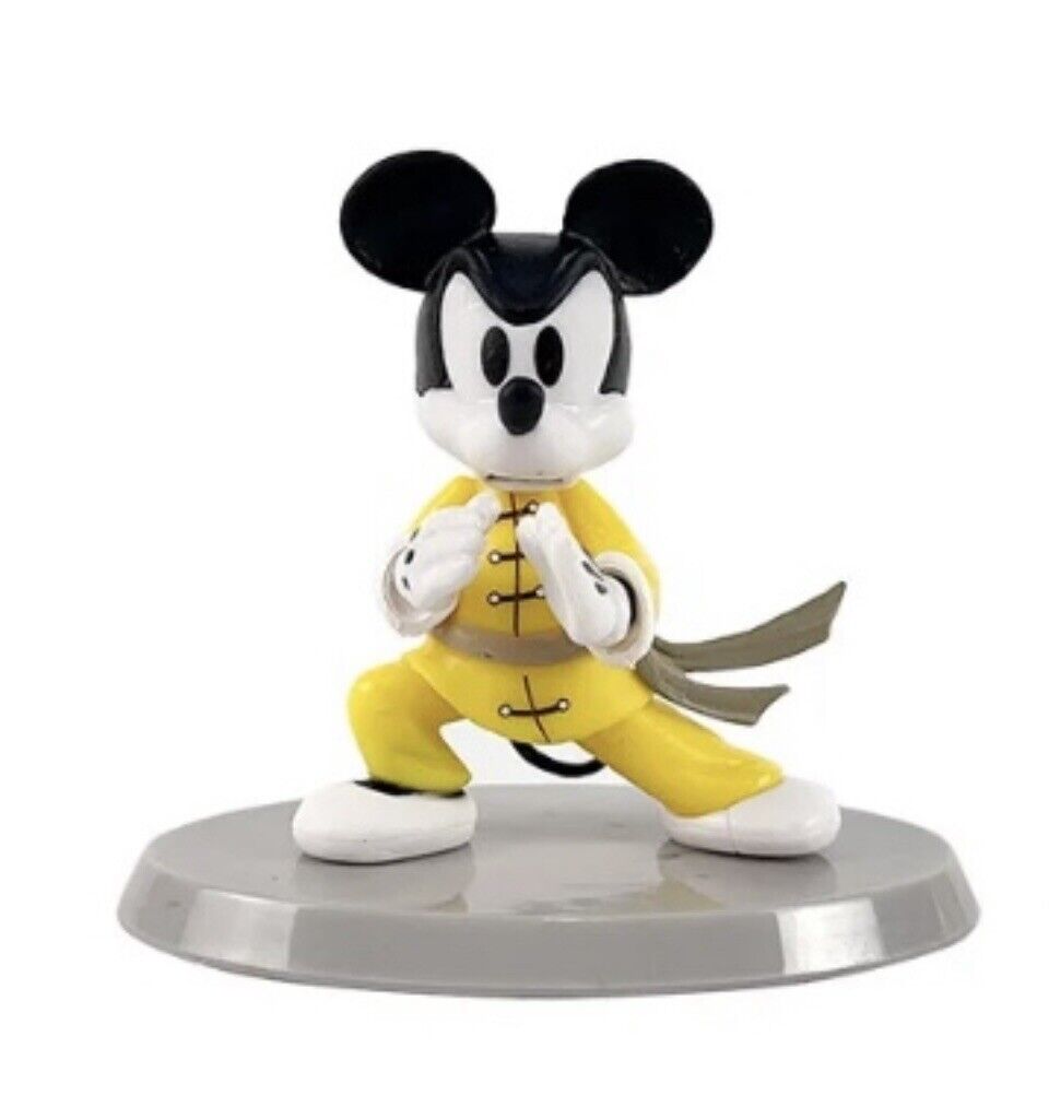 Disney Kung Fu Mickey Mouse Figure Series Yellow Suit Bruce Lee 6cm In Gift Box - SOScollectible