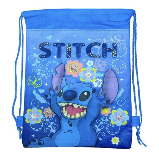 Disney Lilo & Stitch Blue PE Drawstring Bag Sports Swimming School Backpack Kit - SOScollectible