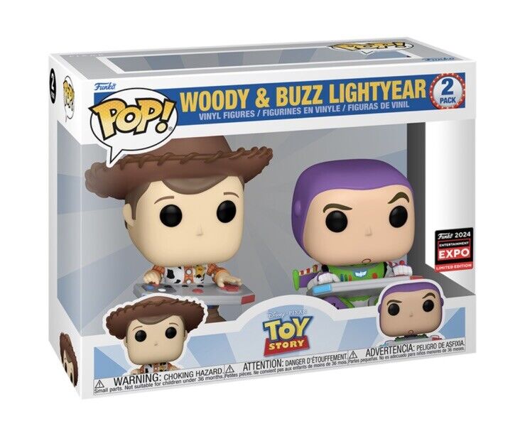 Disney Toy Story Buzz & Woody Chicago C2E2 2024 FUNKO POP 2 - Pack In Stock - SOScollectible