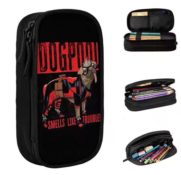 Dogpool Deadpool Wolverine Pencil Case Zip Stationery Bag Up Pouch Uk Seller - SOScollectible