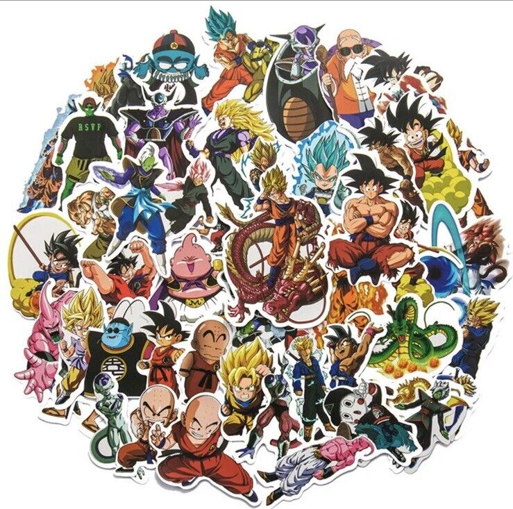 Dragon Ball Stickers Pack of 10 Anime Stickers Goku Vegeta Super Saiyan - SOScollectible