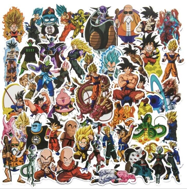 Dragon Ball Stickers Pack of 10 Anime Stickers Goku Vegeta Super Saiyan - SOScollectible