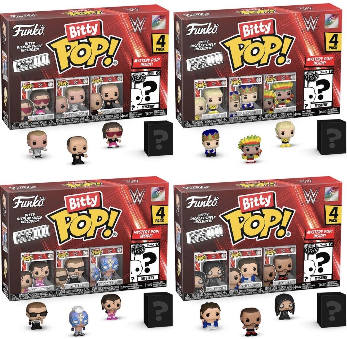 Funko Bitty Pop WWE Wrestling Batista Collect All 16 In Stock now 🇬🇧 - SOScollectible