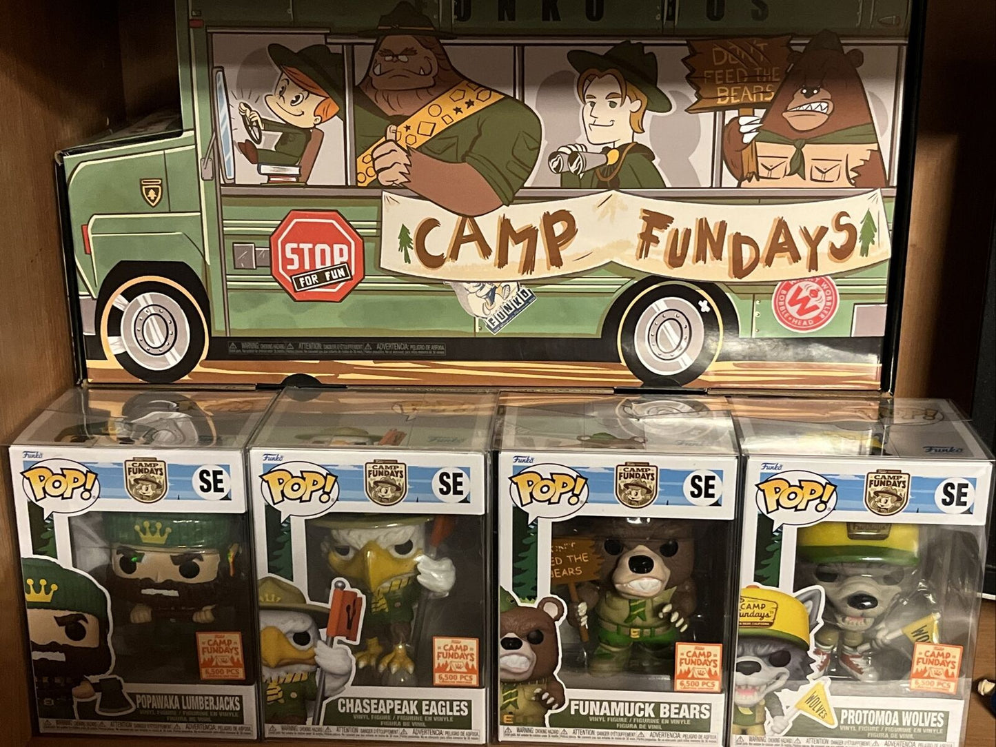 Funko Camp Fundays SDCC 2023 Mascots | Lumberjack Eagles Wolves Bears With Box - SOScollectible