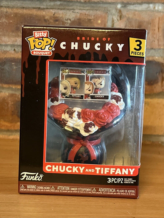 Funko Child's Play Chucky & Tiffany Valentines Bouquet Bitty Pop 3pc In Stk - SOScollectible