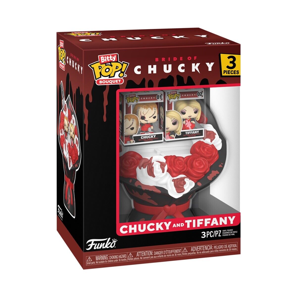 Funko Child's Play Chucky & Tiffany Valentines Bouquet Bitty Pop 3pc In Stk - SOScollectible