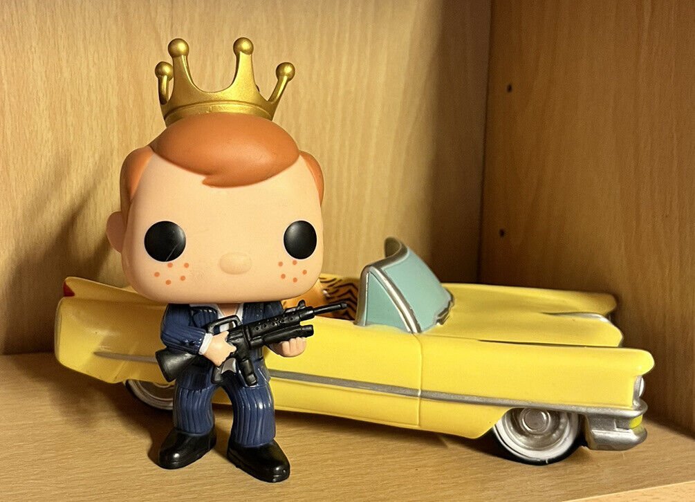 funko custom freddy funko as tony montana Scarface with replica car One Off - SOScollectible