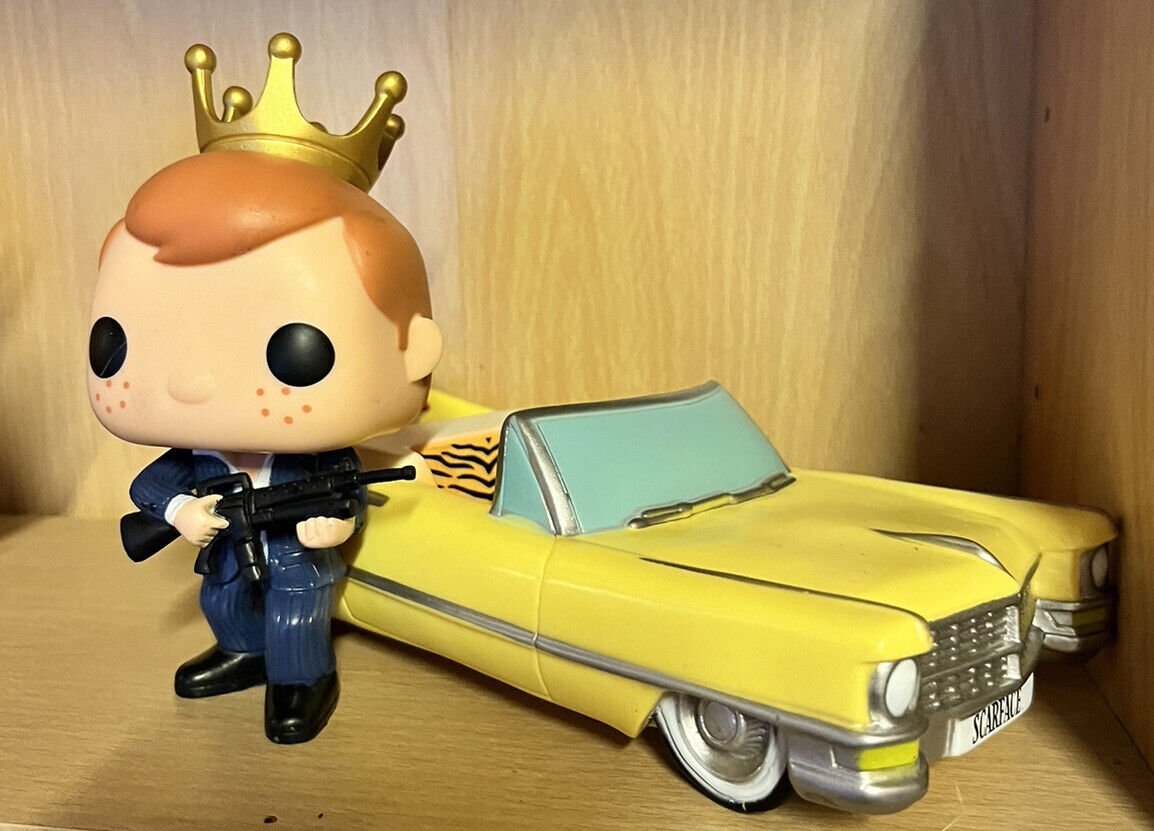 funko custom freddy funko as tony montana Scarface with replica car One Off - SOScollectible