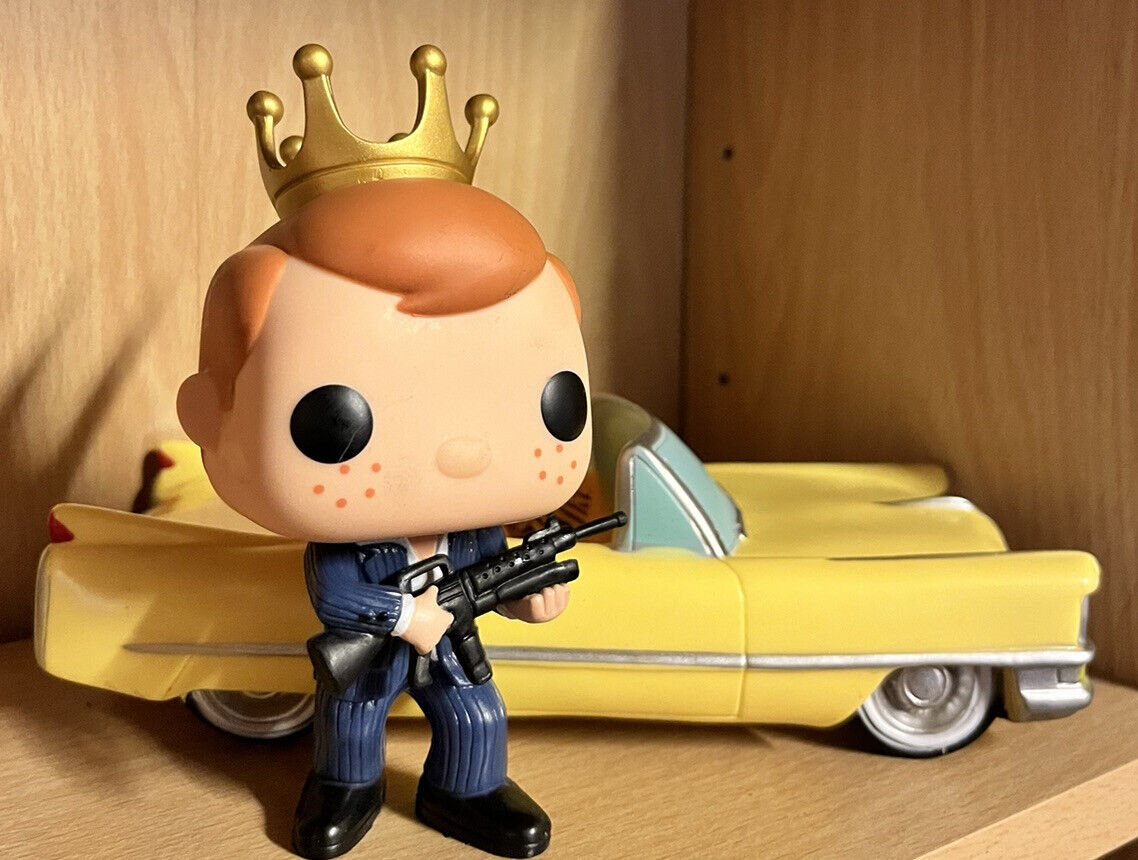 funko custom freddy funko as tony montana Scarface with replica car One Off - SOScollectible