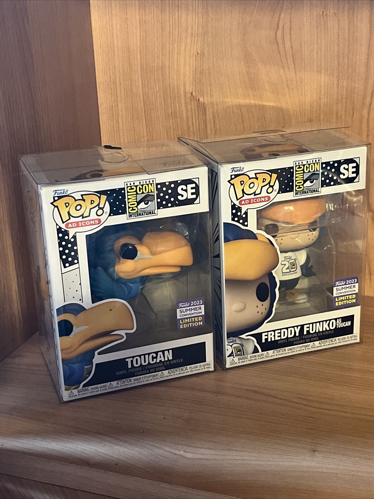 Funko Pop 2023 SDCC Official Freddy Funko as Toucan & Toucan SE Mascots New - SOScollectible