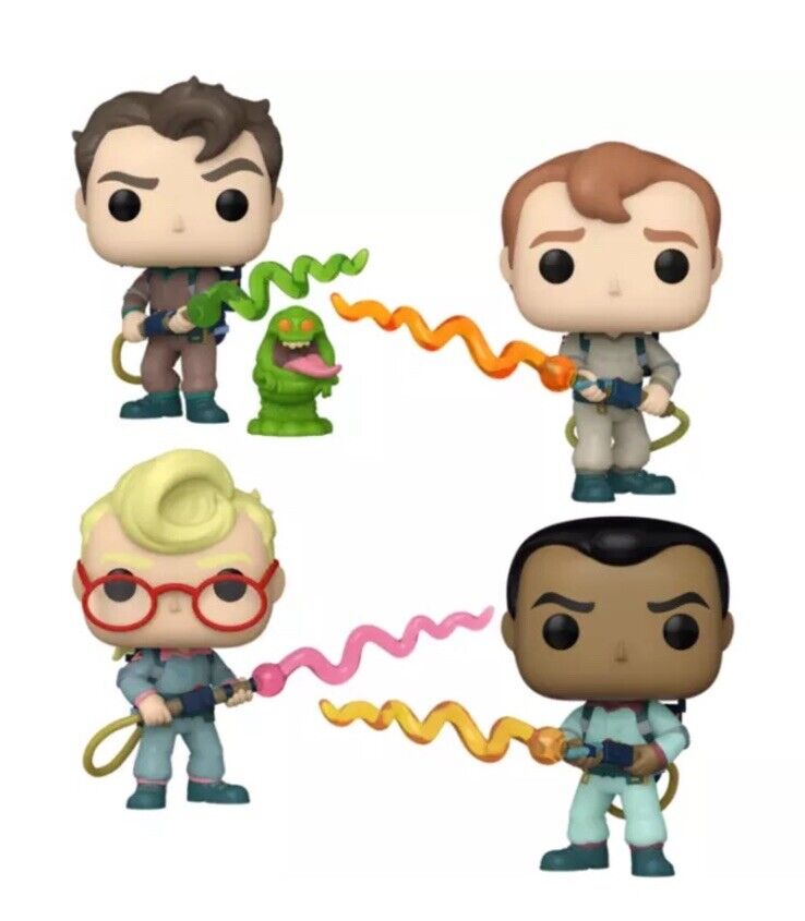 Funko POP! Animation The Real Ghostbusters Set of 4 Egon Ray Slimer In StkBegFeb - SOScollectible