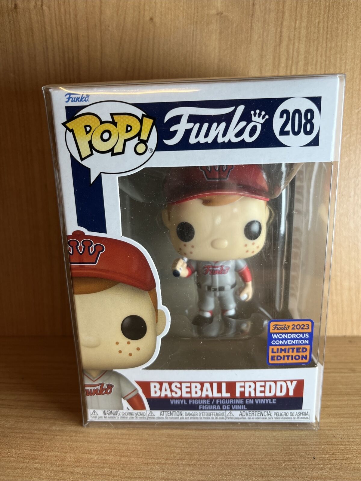 Funko Pop! Baseball Freddy #208 WonderCon 2023 Exclusive Rare Sports Collect - SOScollectible