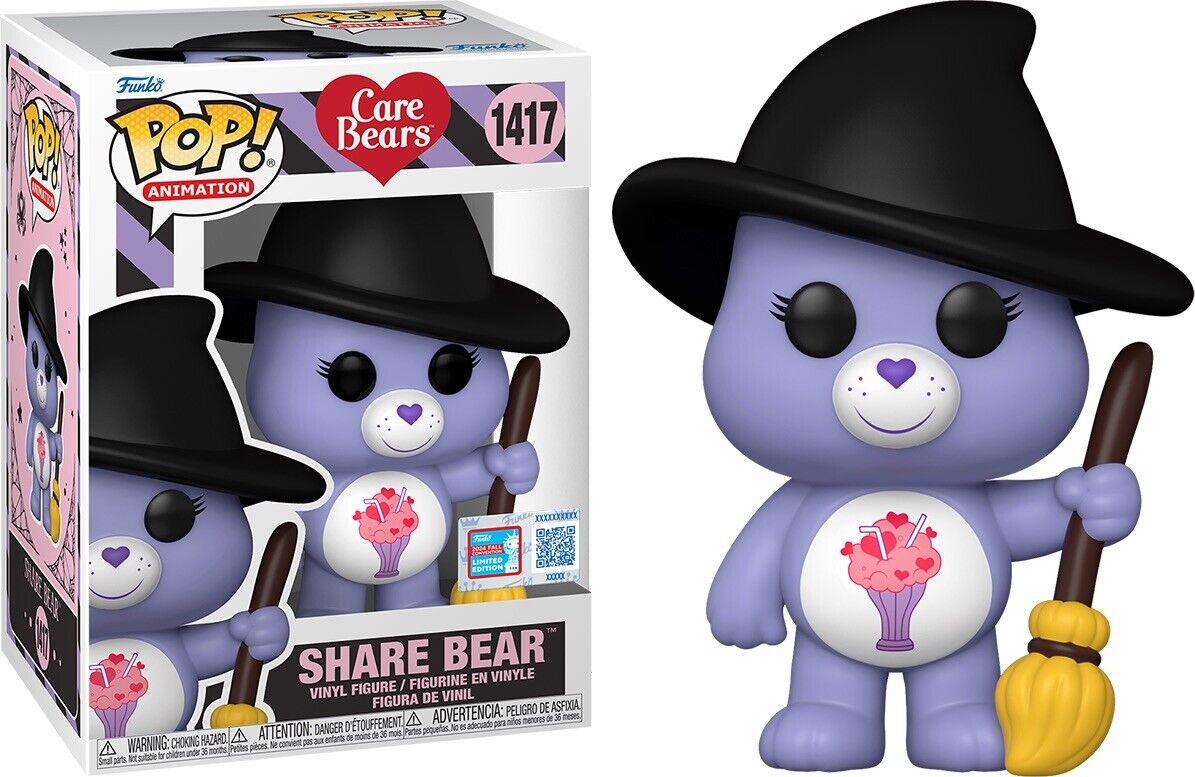 Funko Pop Care Bears Share Bear NYCC 2024 Exclusive Shared Sticker In Stk Now - SOScollectible