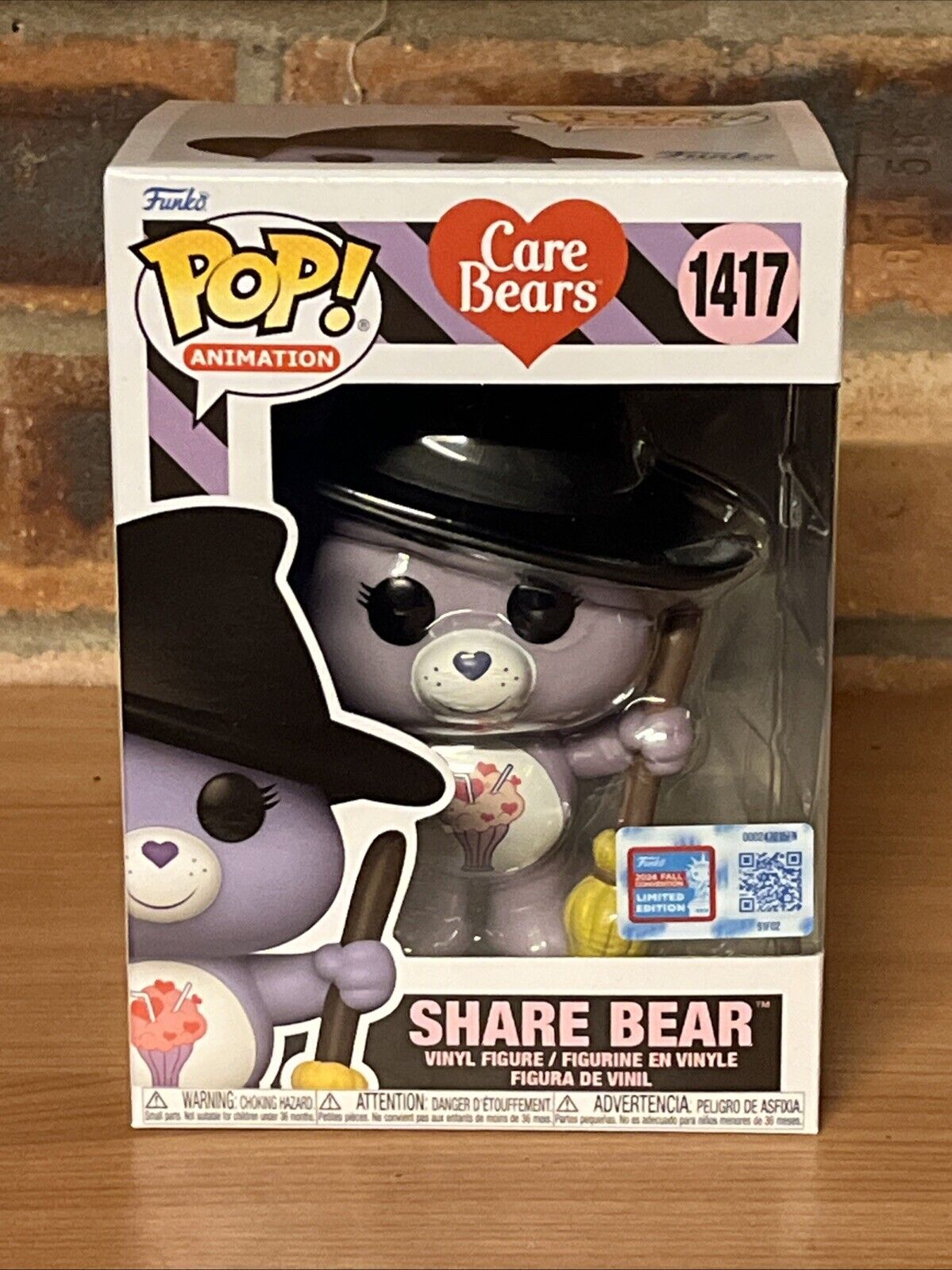 Funko Pop Care Bears Share Bear NYCC 2024 Exclusive Shared Sticker In Stk Now - SOScollectible