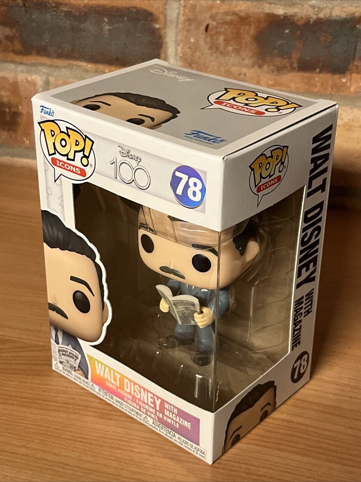 Funko Pop! Disney 100 ICONS #78 WALT DISNEY with Magazine Vinyl Cult - SOScollectible