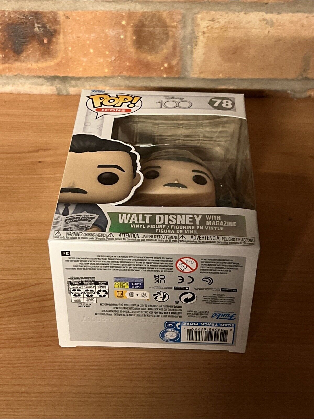 Funko Pop! Disney 100 ICONS #78 WALT DISNEY with Magazine Vinyl Cult - SOScollectible