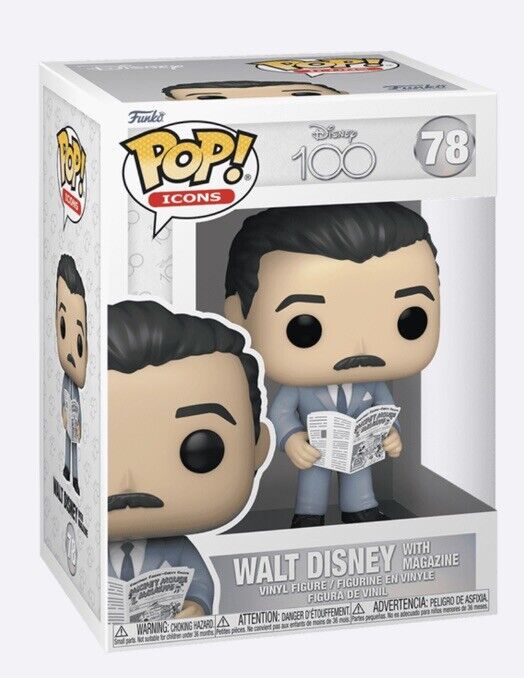 Funko Pop! Disney 100 ICONS #78 WALT DISNEY with Magazine Vinyl Cult - SOScollectible