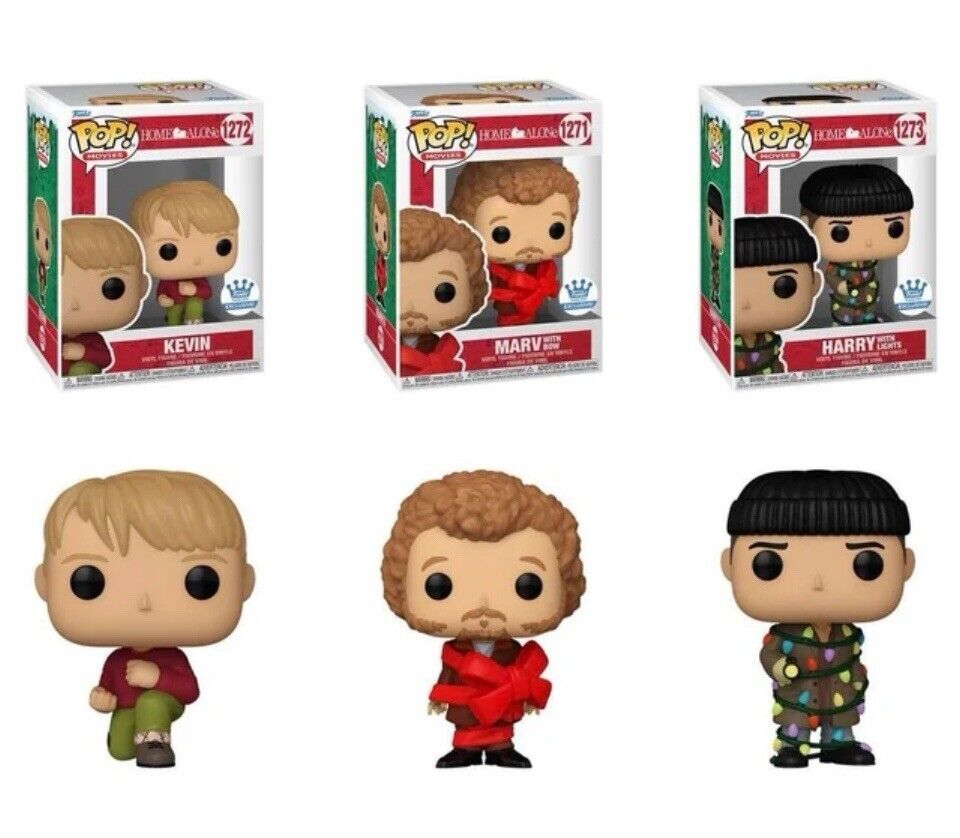 Funko Pop! Home Alone Harry Marv Kevin Yes Bow Lights Vinyl Cult Xmas Set - SOScollectible