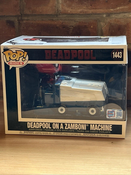 Funko POP! Marvel: Deadpool on Zamboni 8500LE 2024 NYYC Exclusive Shared Sticker - SOScollectible