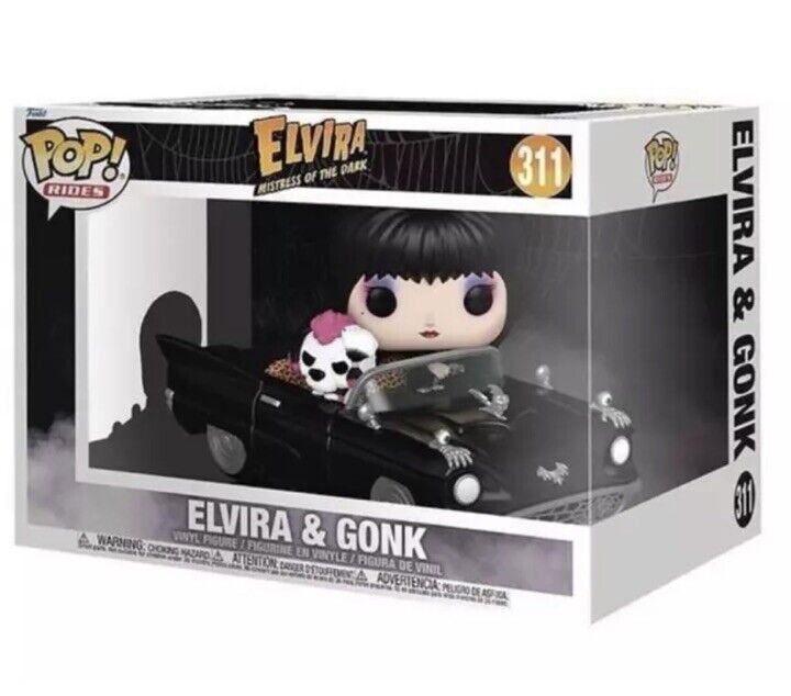 Funko Pop Rides Elvira Mistress of the Dark & Gonk Black Car 311 in stock - SOScollectible