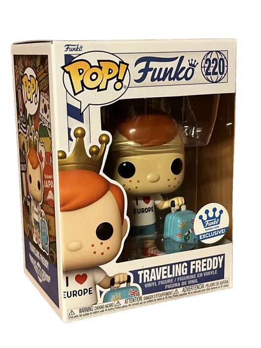 FUNKO POP Travelling Freddy #220 I Love Europe Shop EXCLUSIVE + Promo Postcard - SOScollectible