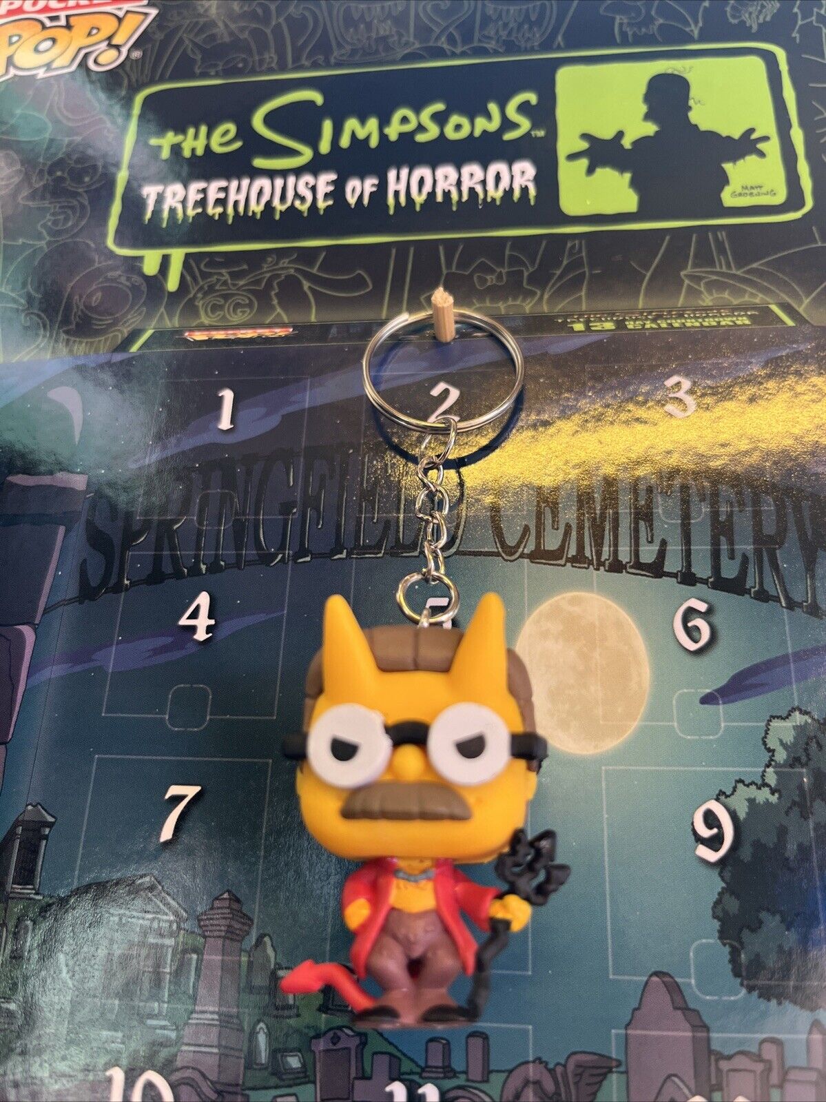 Funko POP Vinyl Television The Simpsons Devil Flanders Ltd Ed Key Ring Horror - SOScollectible