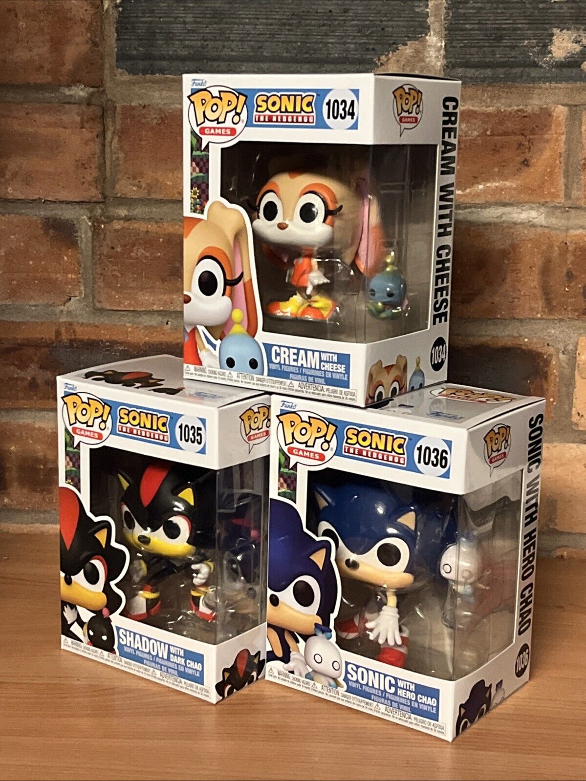 Funko Sonic Hedgehog Chao Dark Chaos Set Of 3 Pop Vinyl Cream Shadow Gift - SOScollectible