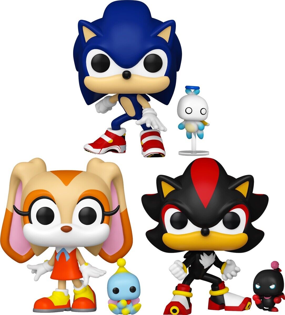 Funko Sonic Hedgehog Chao Dark Chaos Set Of 3 Pop Vinyl Cream Shadow Gift - SOScollectible