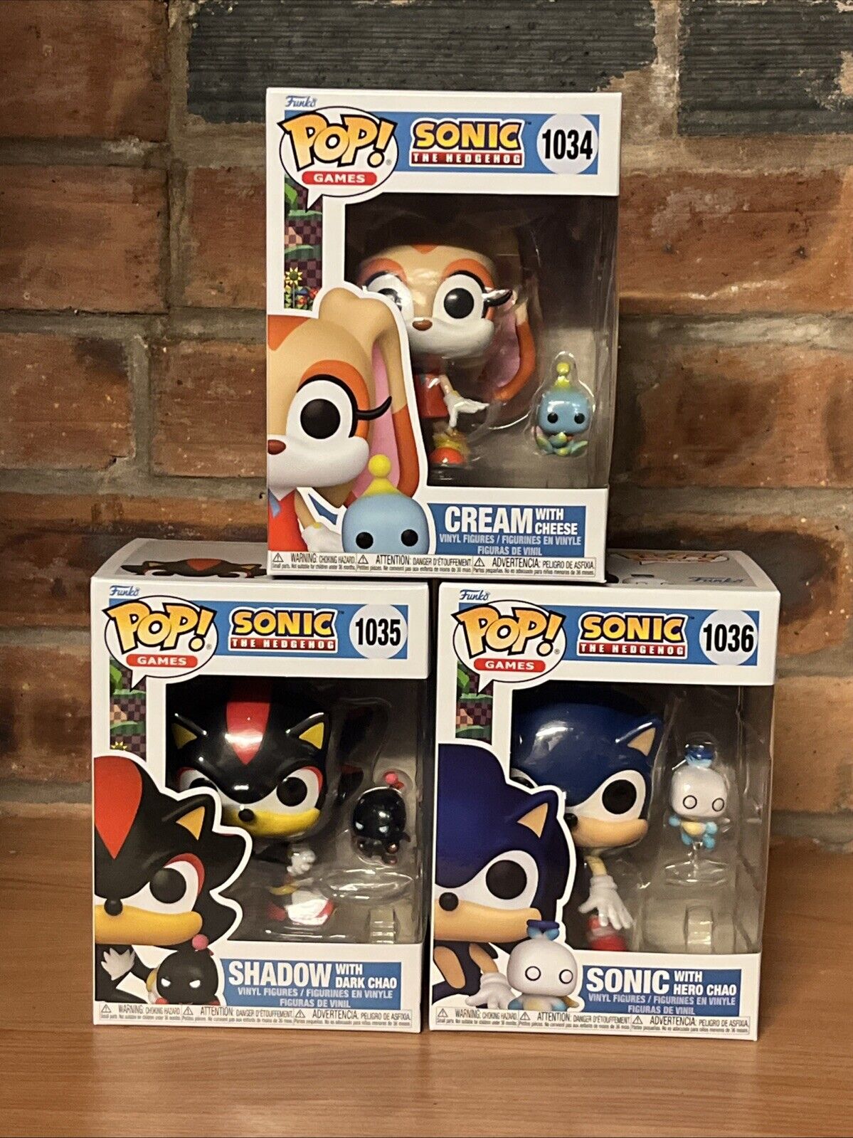 Funko Sonic Hedgehog Chao Dark Chaos Set Of 3 Pop Vinyl Cream Shadow Gift - SOScollectible