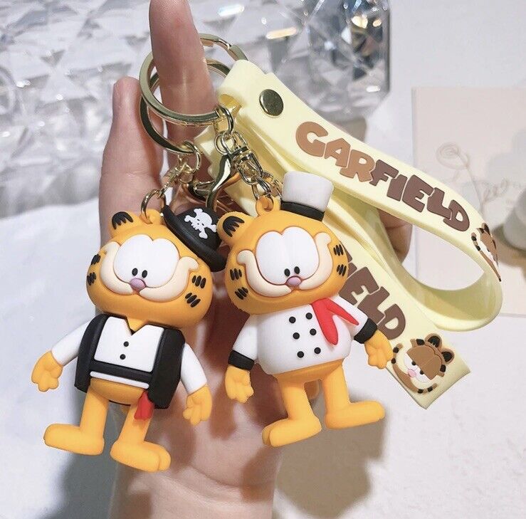 Garfield Chef Keychain Keyring Pendant Bag Charm Cartoon Cat Gift Movie - SOScollectible