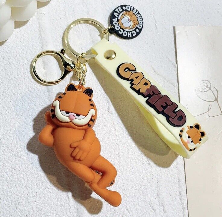 Garfield Downtime Keychain Keyring Pendant Bag Charm Cartoon Cat Gift Movie - SOScollectible