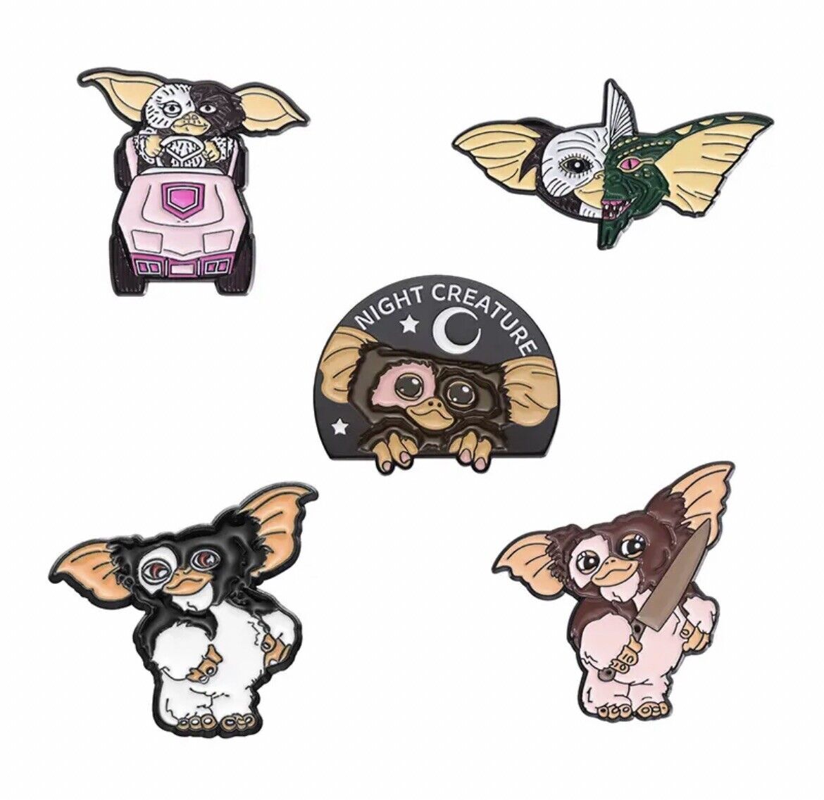 Gremlins Gizmo Half Gremlin Face Metal Enamel Pin Badge Brooch Gift bag Set - SOScollectible