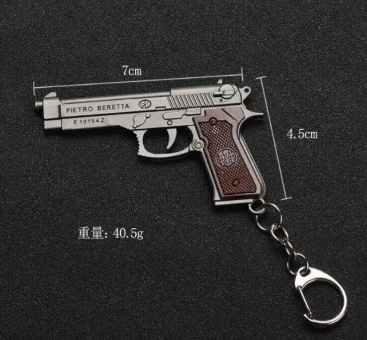 Gun Keychain Mini Beretta 92f Keychain 1:3 Scale Pistol Model Keychain - SOScollectible