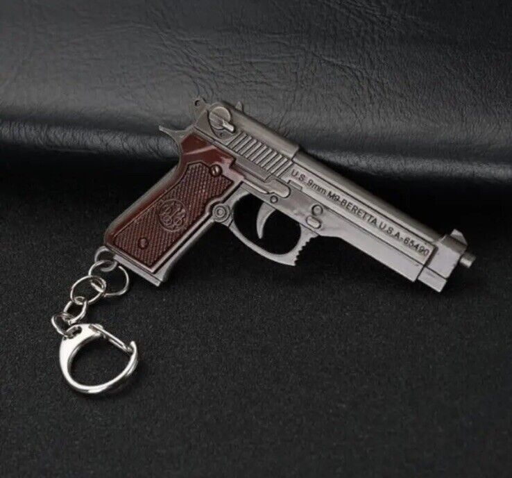 Gun Keychain Mini Beretta 92f Keychain 1:3 Scale Pistol Model Keychain - SOScollectible