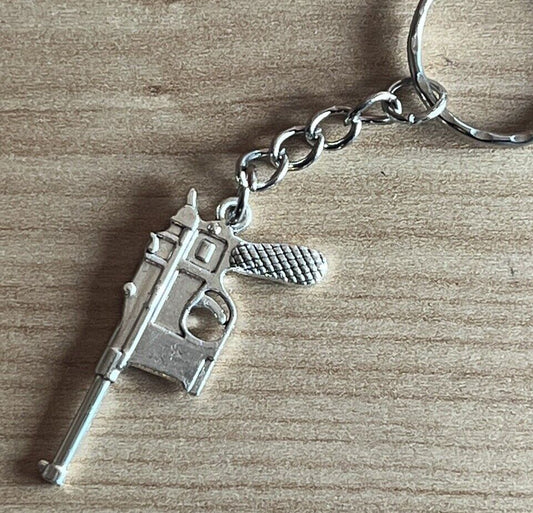 Gun Revolver Keyring Key Ring Handgun Cowboy Gangster 10 To Collect Luger - SOScollectible