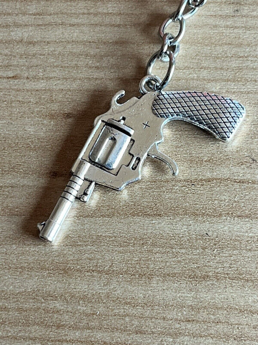 Gun Revolver Keyring Key Ring Handgun Cowboy Gangster 10 To Collect Luger - SOScollectible