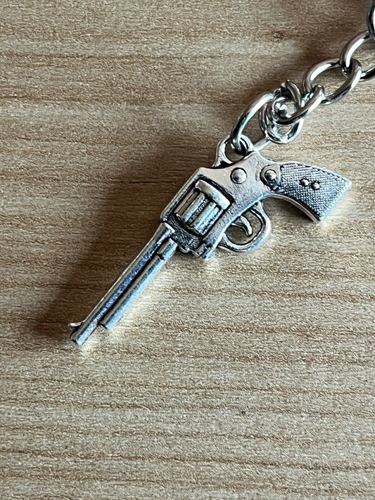 Gun Revolver Keyring Key Ring Handgun Cowboy Gangster 10 To Collect Red Dead - SOScollectible