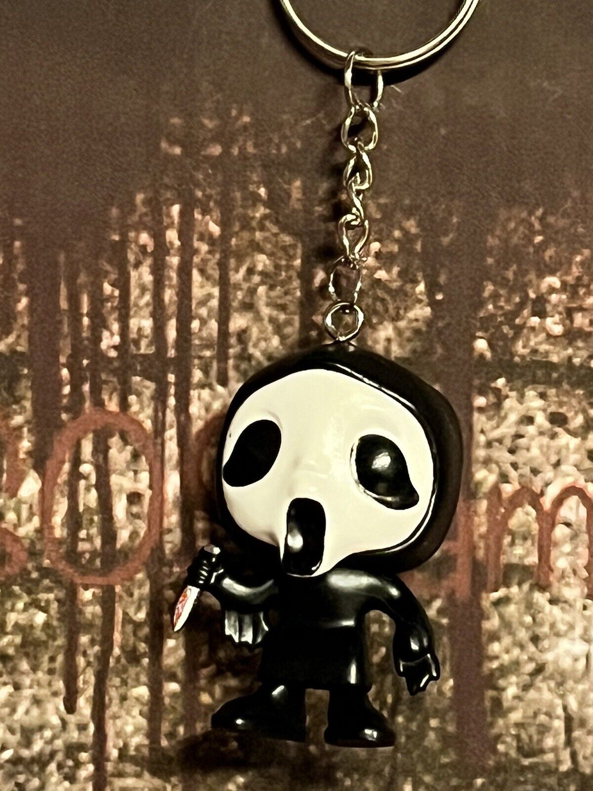 Horror Movie Theme Ghost Face Key Ring Scream Figure Collection Halloween - SOScollectible