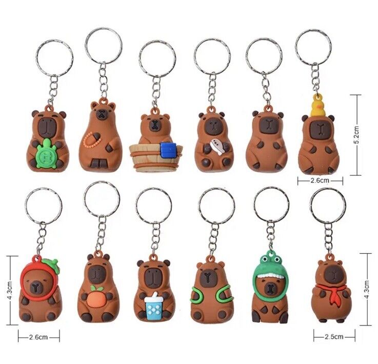 Kawaii Capybara Blind Box Car Key Ring New Keychain 12 To Collect Buy 2 - 1 Free - SOScollectible