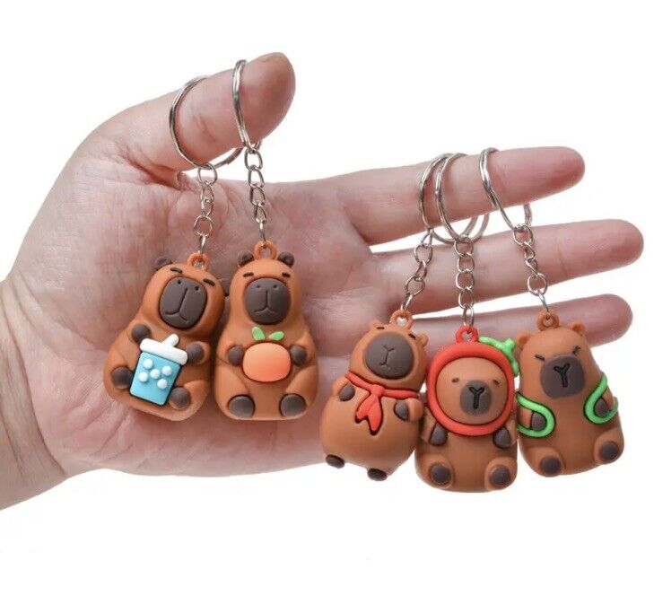 Kawaii Capybara Blind Box Car Key Ring New Keychain 12 To Collect Buy 2 - 1 Free - SOScollectible