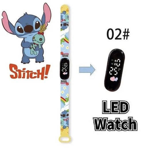 Kids Watch LED Gifts White Stitch Anime Digital Children's Cartoon Sport Watch - SOScollectible