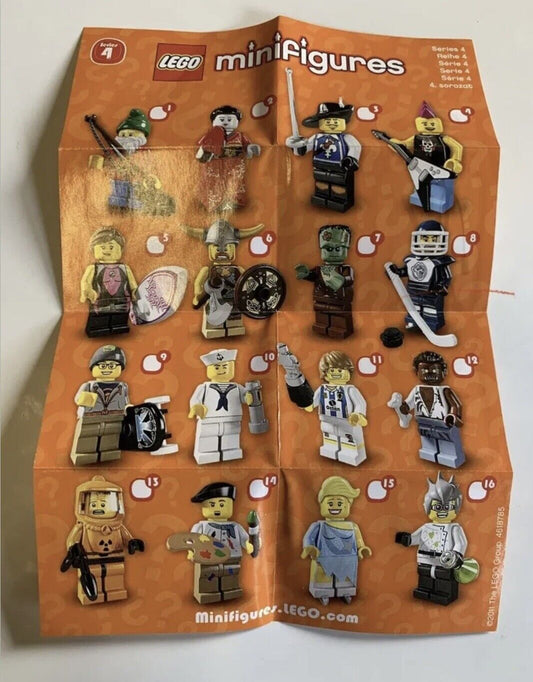 LEGO Series 4 Mini figures 8683 - Original Checklist From Lego Collection - SOScollectible