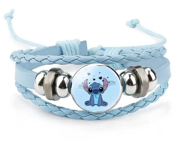 Lilo & And Stitch Bracelet Band Friendship Bangle Jewellery Glass Love Wrist - SOScollectible